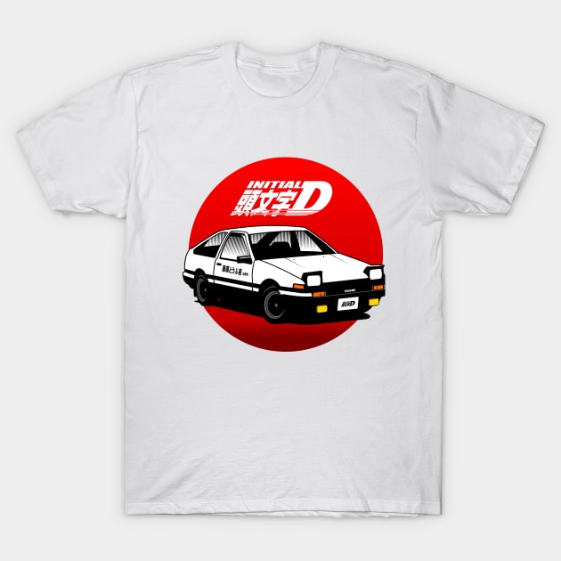 Toyota Trueno AE-86 Intial D T-Shirt by grphc_dsg21